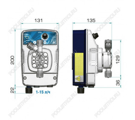 Насос дозир. мембранный eONE MA 6-7 100/250V PVDF TFE/P
