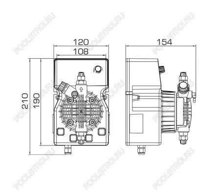 Насос дозир. мембранный DLX-VFT/MBB 05 л/ч 07 бар (5-7/6-5/8-2) 230V PVDF